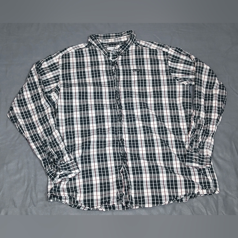 Columbia Men's Black and White Checkered Shirt